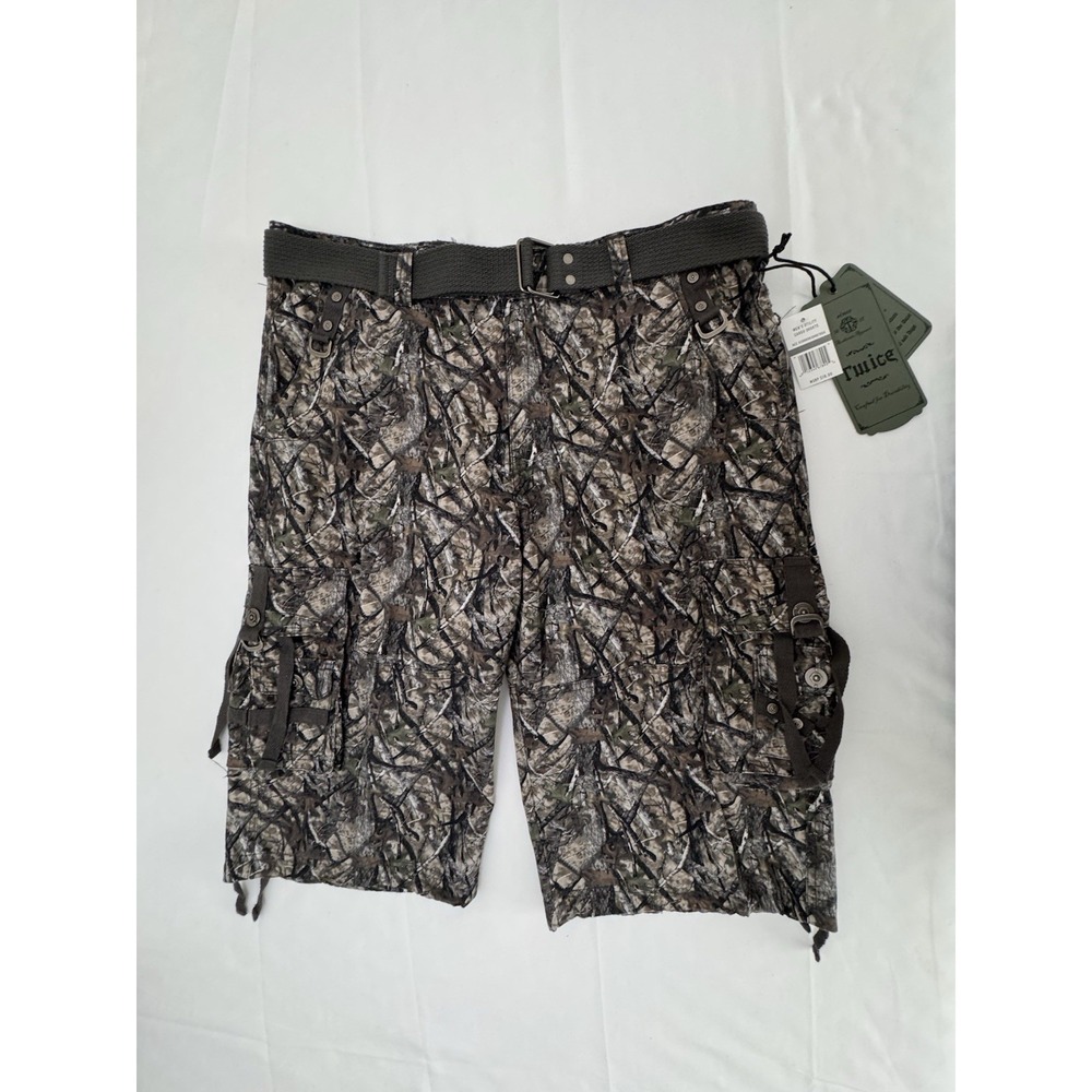 Twice Mens Cargo Shorts Camo Size 34(fits 36) 14" Inseam Hiking Gorpcore NWT